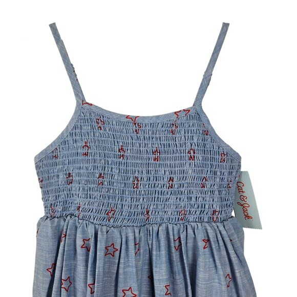 Cat & Jack Girls Blue Star Print Patriotic Sundress M (7/8) Sleeveless Party - Picture 3 of 10